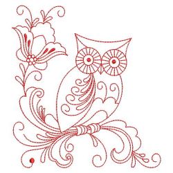 Redwork Heirloom Owls 02(Lg) machine embroidery designs