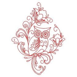 Redwork Heirloom Owls 04(Md) machine embroidery designs