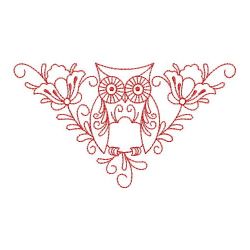 Redwork Heirloom Owls 06(Sm)
