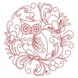 Redwork Heirloom Owls 07(Lg) machine embroidery designs