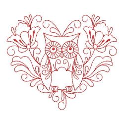 Redwork Heirloom Owls 08(Sm) machine embroidery designs