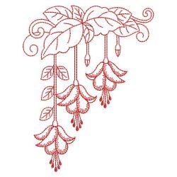 Redwork Fuchsia 08(Md) machine embroidery designs