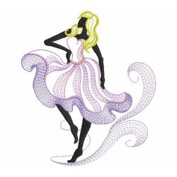 Rippled Dancing Girl 08(Lg) machine embroidery designs