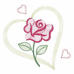 Rippled Valentine Rose 07 machine embroidery designs