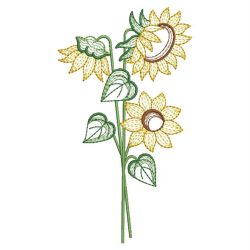 Rippled Sunflowers 06(Md) machine embroidery designs