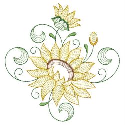 Rippled Sunflowers 11(Md) machine embroidery designs