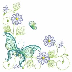 Rippled Butterfly Corner 02(Sm) machine embroidery designs