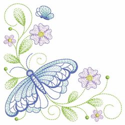 Rippled Butterfly Corner 04(Sm) machine embroidery designs