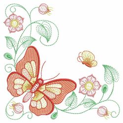 Rippled Butterfly Corner 05(Sm) machine embroidery designs