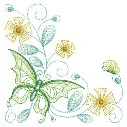 Rippled Butterfly Corner 06(Lg) machine embroidery designs