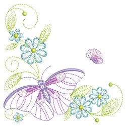 Rippled Butterfly Corner 07(Lg) machine embroidery designs