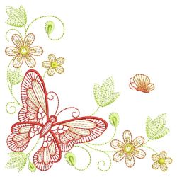 Rippled Butterfly Corner 08(Md) machine embroidery designs