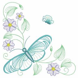 Rippled Butterfly Corner 09(Md) machine embroidery designs