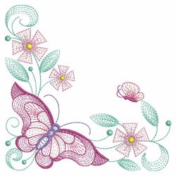 Rippled Butterfly Corner 10(Md) machine embroidery designs