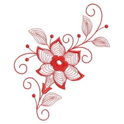 Redwork Rippled Flowers(Md) machine embroidery designs