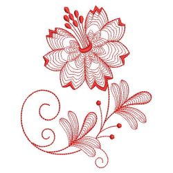 Redwork Rippled Flowers 02(Sm) machine embroidery designs