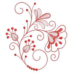 Redwork Rippled Flowers 03(Sm) machine embroidery designs