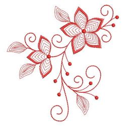 Redwork Rippled Flowers 05(Lg) machine embroidery designs