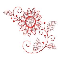 Redwork Rippled Flowers 06(Lg) machine embroidery designs