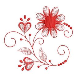 Redwork Rippled Flowers 07(Md) machine embroidery designs