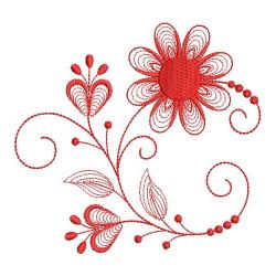 Redwork Rippled Flowers 07(Lg) machine embroidery designs