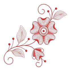 Redwork Rippled Flowers 09(Sm) machine embroidery designs
