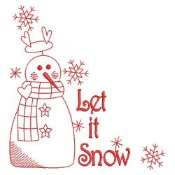 Redwork Let It Snow 1 02(Md) machine embroidery designs
