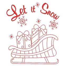 Redwork Let It Snow 1 05(Sm) machine embroidery designs