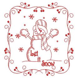 Redwork Let It Snow 1 06(Md) machine embroidery designs
