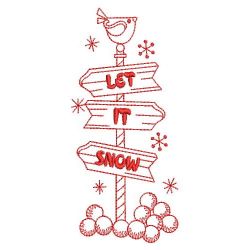 Redwork Let It Snow 1 08(Md) machine embroidery designs