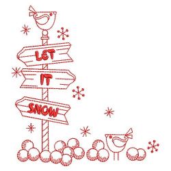 Redwork Let It Snow 1 09(Md) machine embroidery designs