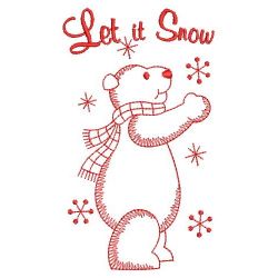 Redwork Let It Snow 1 10(Md) machine embroidery designs