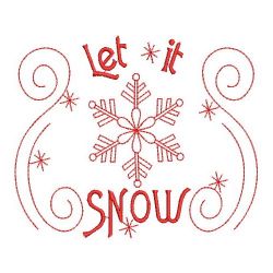 Redwork Let It Snow 1 12(Md) machine embroidery designs
