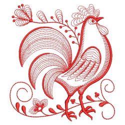 Redwork Rooster and Hen(Sm) machine embroidery designs