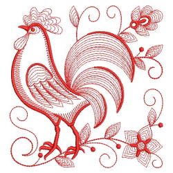 Redwork Rooster and Hen 05(Sm)