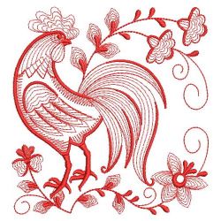 Redwork Rooster and Hen 07(Sm) machine embroidery designs