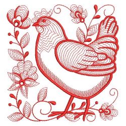 Redwork Rooster and Hen 10(Md) machine embroidery designs