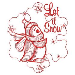 Redwork Let It Snow 2 09(Lg) machine embroidery designs