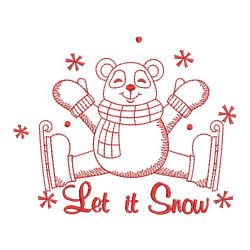 Redwork Let It Snow 2 11(Md) machine embroidery designs