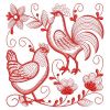 Redwork Rooster and Hen 09(Lg)