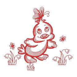 Redwork Duckling 07(Md) machine embroidery designs