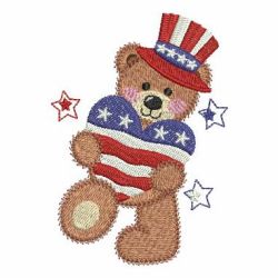 Patriotic Teddy Bear 02 machine embroidery designs