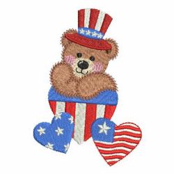 Patriotic Teddy Bear 07 machine embroidery designs