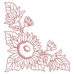 Redwork Sunflowers 02(Md) machine embroidery designs