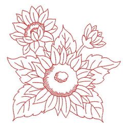 Redwork Sunflowers 03(Md) machine embroidery designs