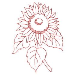 Redwork Sunflowers 04(Lg)