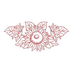 Redwork Sunflowers 05(Md) machine embroidery designs