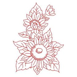 Redwork Sunflowers 06(Sm) machine embroidery designs