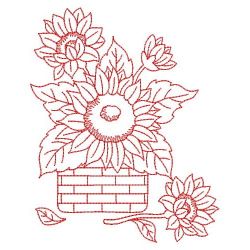 Redwork Sunflowers 09(Md) machine embroidery designs