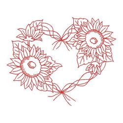 Redwork Sunflowers 11(Sm) machine embroidery designs